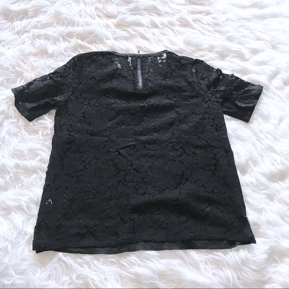 Madewell Lace Refined Tee in Black - Picture 4 of 5